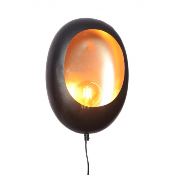 Wandlamp Golden Egg Zwart / Goud