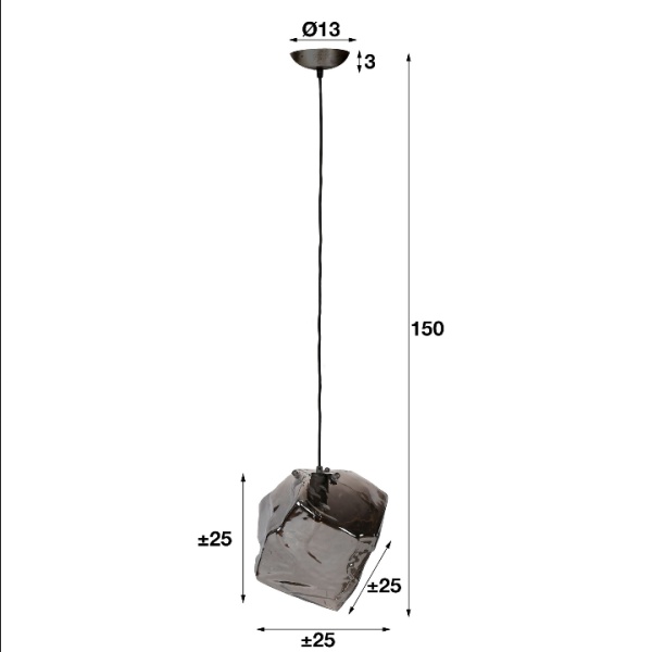 Hanglamp 1L Rock Chromed