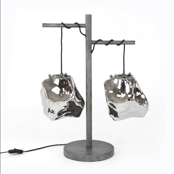 Tafellamp 2L rock / Chromed glas
