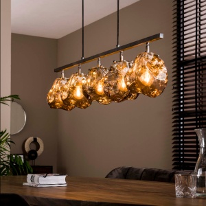 Hanglamp 5L rock / Chromed glas