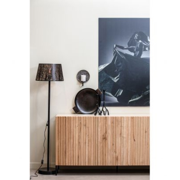 Keto Staande Lamp Metaal Zwart/antique Brass