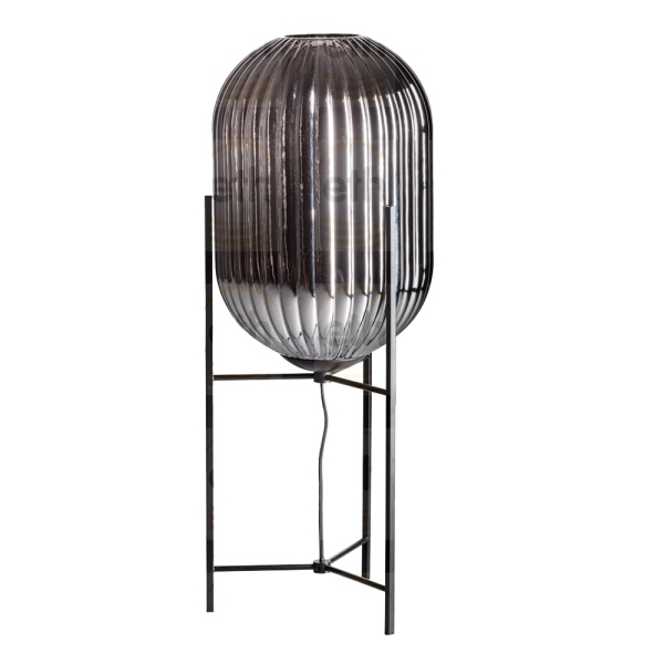 Tafellamp Glam Smoke Ribbel Glas