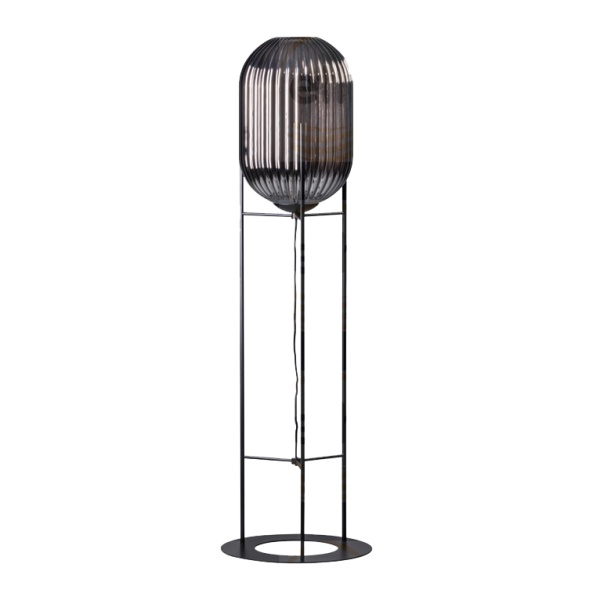 Vloerlamp Glamm S Small Smoke Ribbel Glas