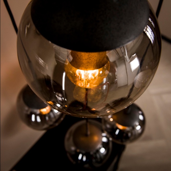 Hanglamp 5L bubble shaded getrapt / Oud zilver