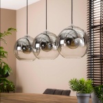 Hanglamp 3L bubble shaded / Oud zilver