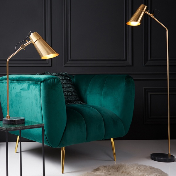Vloerlamp Engineering Goud