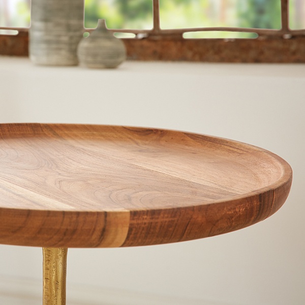 Bijzettafel Trayful Acacia Rond