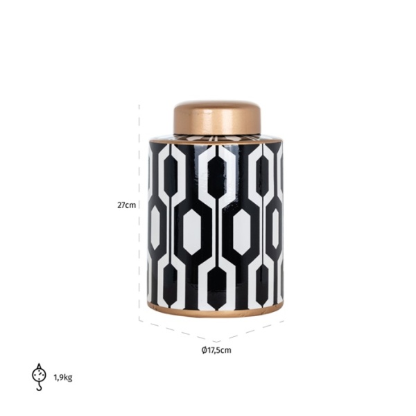 Pot Faylinn klein (Black/white)