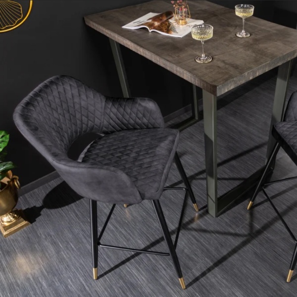 Barkruk Paris Velvet Antraciet