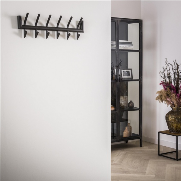 Garderobe 2x6 haaks ronde buis / Donkergrijs Mat