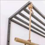 Kapstok metal bamboo hoedenplank 6 haaks / Oud zilver