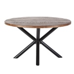 Eettafel Rond met Kruispoot 130 Mangohout