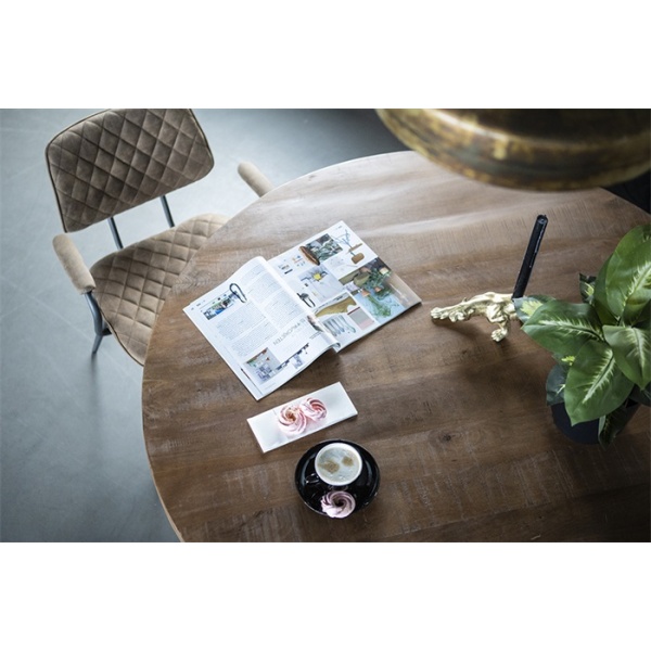 Eettafel Rond met Kruispoot 130 Mangohout