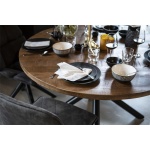 Eettafel Rond met Kruispoot 130 Mangohout