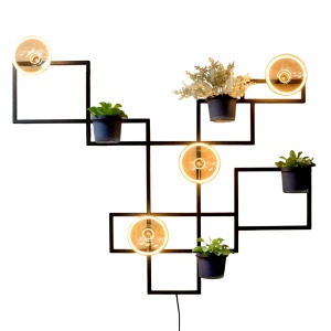 Showroommodel Wandlamp Flower Zwart 4 Lichts