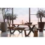 Tablo Outdoor Picknicktafel Naturel Met X-poot Metaal [fsc]