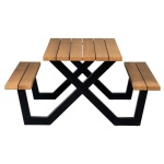 Tablo Outdoor Picknicktafel Naturel Met X-poot Metaal [fsc]