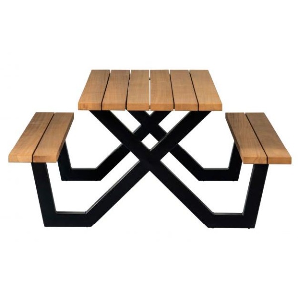 Tablo Outdoor Picknicktafel Naturel Met X-poot Metaal [fsc]