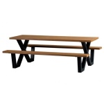 Tablo Outdoor Picknicktafel Naturel Met X-poot Metaal [fsc]
