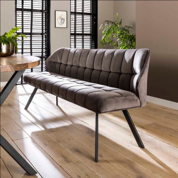 Eetkamerbank Raster Velvet 180 Grijs