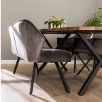 Eetkamerbank Raster Velvet 180 Grijs