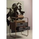 Polite Nachtkastje Metaal/hout Antique Brass