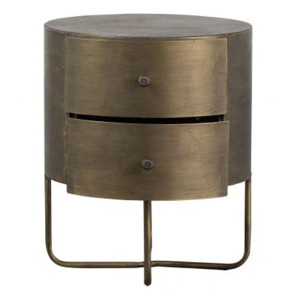 Glossy Rond Kastje Metaal Antique Brass