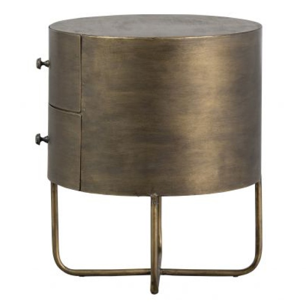 Glossy Rond Kastje Metaal Antique Brass