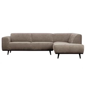 Statement Hoekbank Rechts Platte Brede Rib Clay