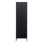 New Gravure Hoge Kast Met Lade Grenen Zwart [fsc]