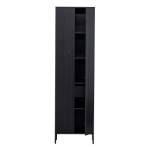 New Gravure Hoge Kast Met Lade Grenen Zwart [fsc]
