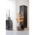 New Gravure Hoge Kast Met Lade Grenen Zwart [fsc]
