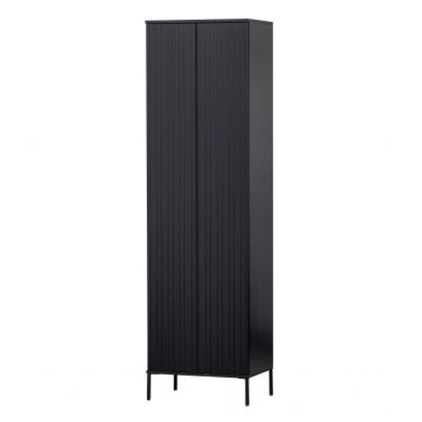 New Gravure Hoge Kast Met Lade Grenen Zwart [fsc]