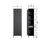 New Gravure Hoge Kast Met Lade Grenen Zwart [fsc]