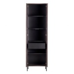New Gravure Hoge Kast Met Lade Essen Espresso [fsc]