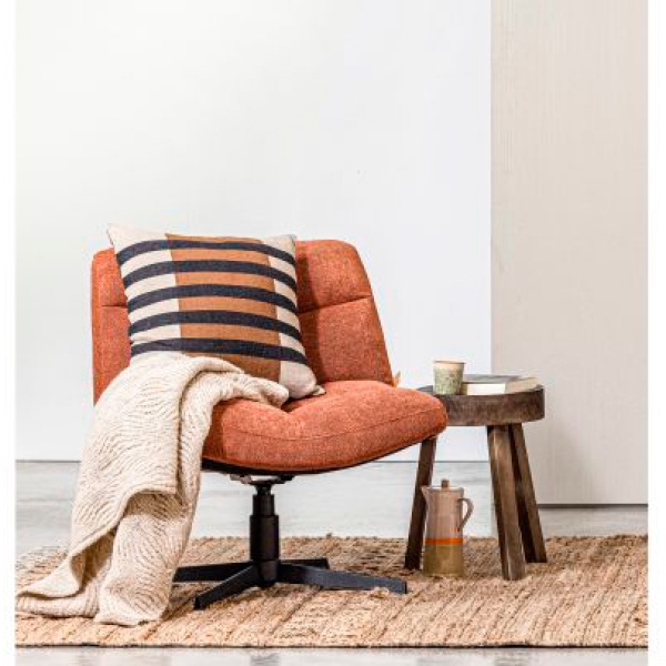 Woood Draaifauteuil Vinny Bouclé Roest