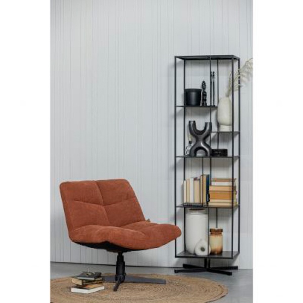 Woood Draaifauteuil Vinny Bouclé Roest