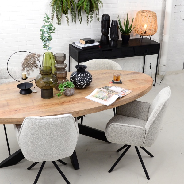 Eettafel Avalon IV Ovaal 180 Mangohout