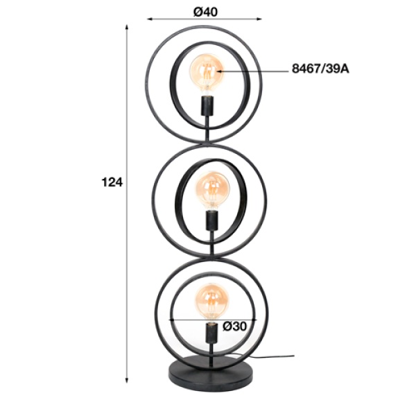 Vloerlamp 3L Turn around / Charcoal