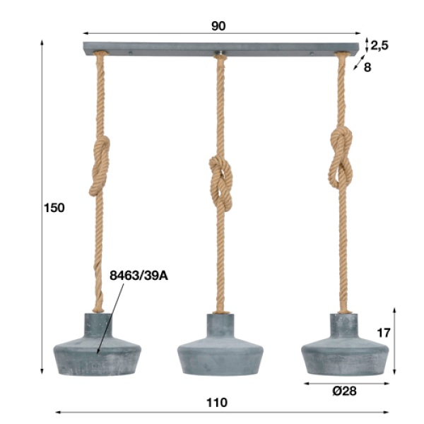 Hanglamp Concrete Rope