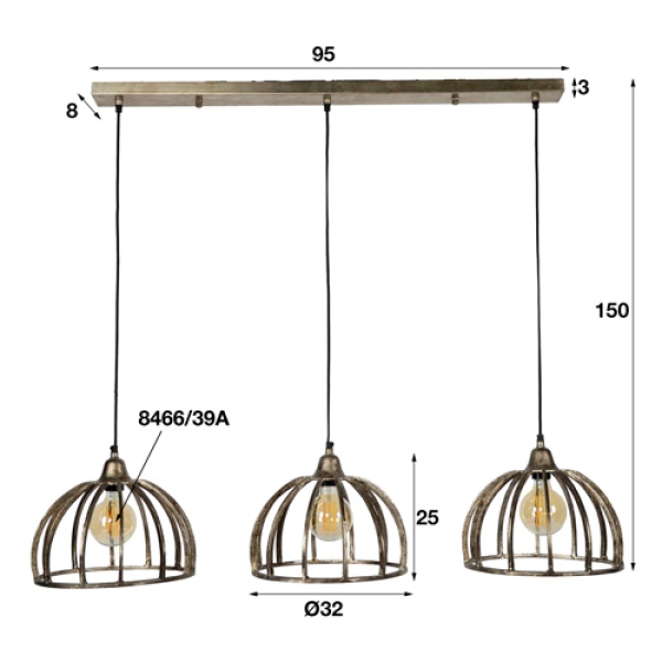 Hanglamp Ribs Aluminium 30
