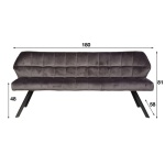 Eetkamerbank Raster Velvet 180 Grijs
