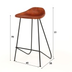 Barstoel in Bruin vintage leder