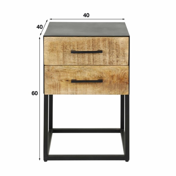 Nachtkastje Metal Wood