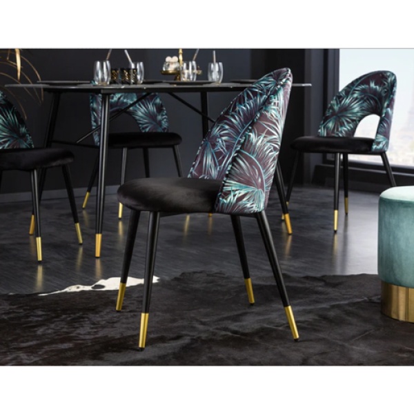 Eetkamerstoel Flora Velvet Zwart