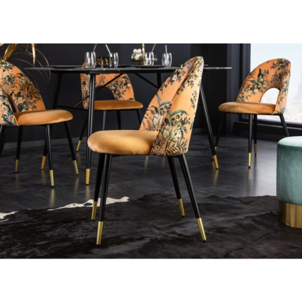 Eetkamerstoel Flora Velvet Gold
