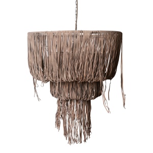 Hanglamp Renzo Leer Beige L