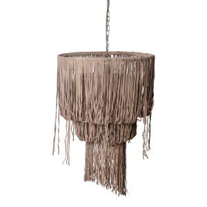 Hanglamp Renzo Leer Beige M