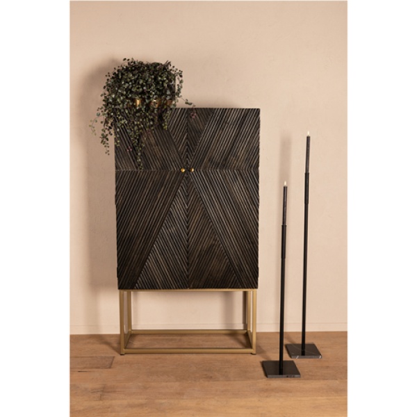 Wandkast Leyna Zwart / Goud