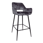 Barkruk Fallon Velvet Antraciet
